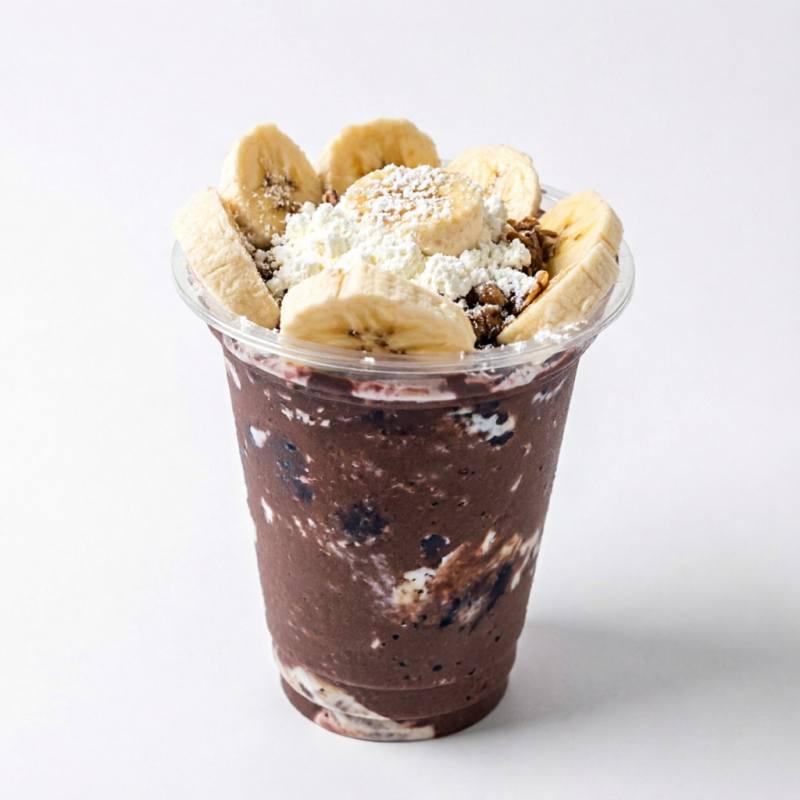 Acai Tradicional, Creme De Avelã, Banana E Leite Em Pó