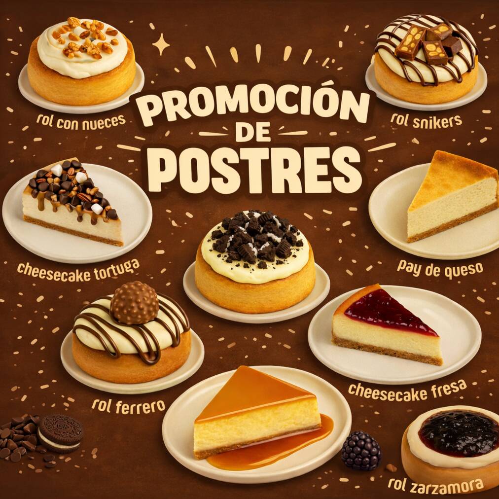 PROMOCION 2 DE TUS POSTRES FAVORITOS!!