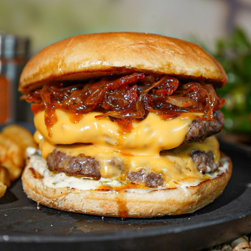 Hamburguesa Sweet Bacon + Papas Fritas