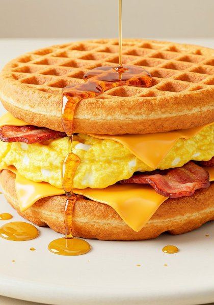 Egg & Bacon Pandewaffle