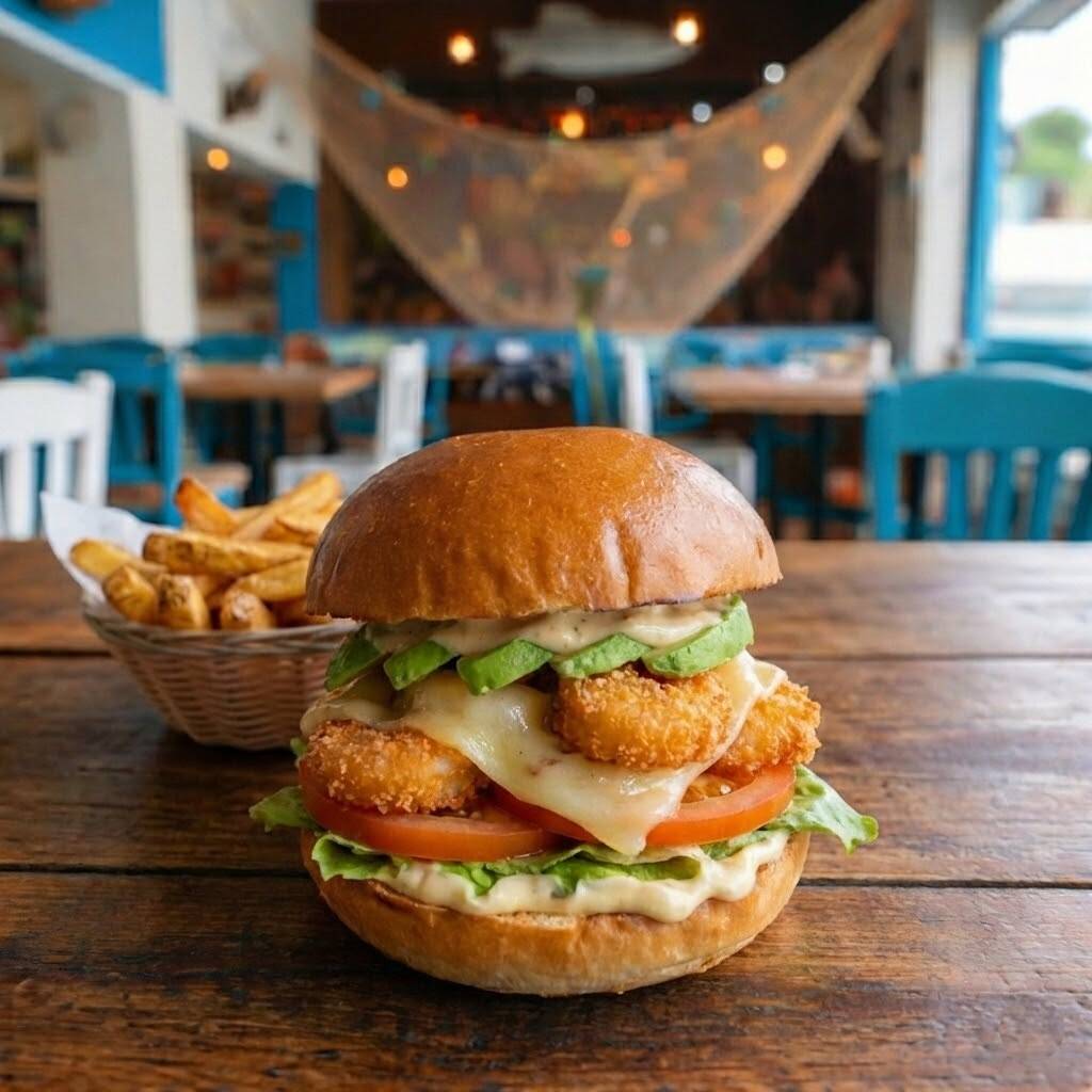 Hamburguesa de Camarón Empanizado