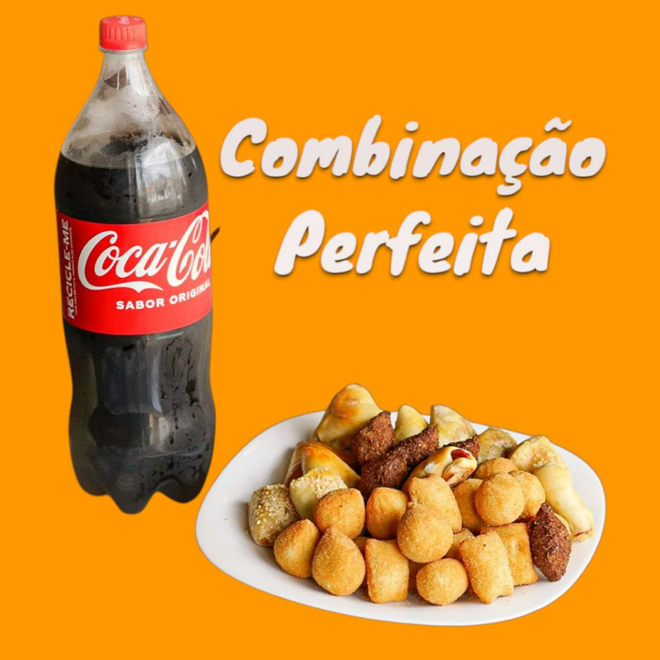 Coxinha, Quibe, Bolinha de Queijo, Risole de Milho, Risole de Carne, Empanado de Salsicha.