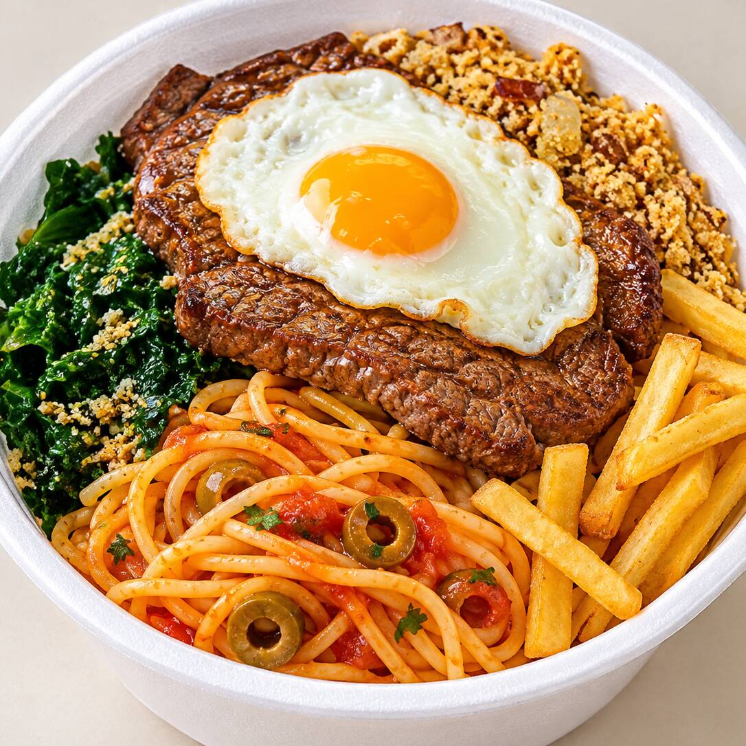 🍛🔥 BIFE COM OVO: combinação clássica, saborosa e irresistível! 🔥🥩🍳
Bateu aquela fome de comida caseira, bem servida e feita no capricho? 😋❤️ Nossa marmita de bife com ovo é perfeita para matar a fome com muito sabor! Um bife suculento acompanhado de ovo, formando aquela combinação clássica que conquista na primeira garfada! 🥩🍳✨
E os acompanhamentos deixam tudo ainda mais gostoso: couve refogada no alho, espaguete na manteiga com azeitonas, farofa crocante da casa e batata frita douradinha e crocante. Uma mistura deliciosa de sabores e texturas que dá água na boca! 🥬🍝🫒🍟🤤
Tudo isso com arroz branco soltinho e você escolhe entre o tradicional feijão de caldo ou o delicioso feijão tropeiro. 🫘🍚
🥗 Salada de brinde hoje: vinagrete fresquinho, perfeito para trazer ainda mais sabor e frescor à sua refeição! 🍅🧅❤️
💚 No Cheiro Mineiro, cada marmita é preparada com carinho, capricho e aquele tempero caseiro que faz você se sentir em casa!
🔥 Peça já a sua e transforme seu almoço em um verdadeiro momento de prazer! 🍽️😋
