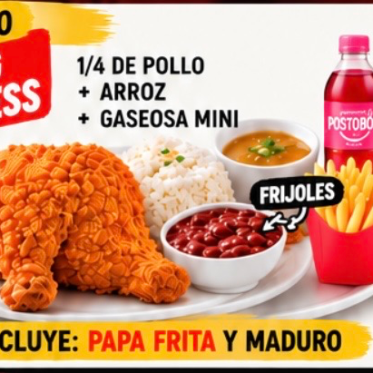 Bandeja 1/4 Pollo Apanado