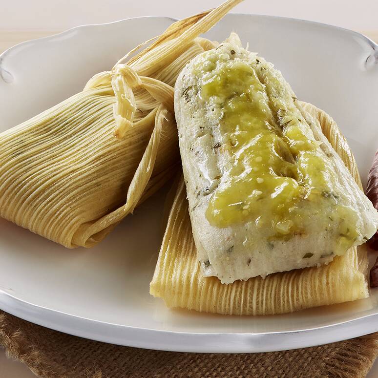 Tamales de chile verde con pollo