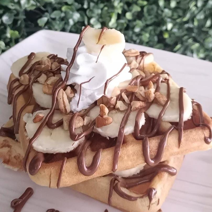 Waffles con Plátano