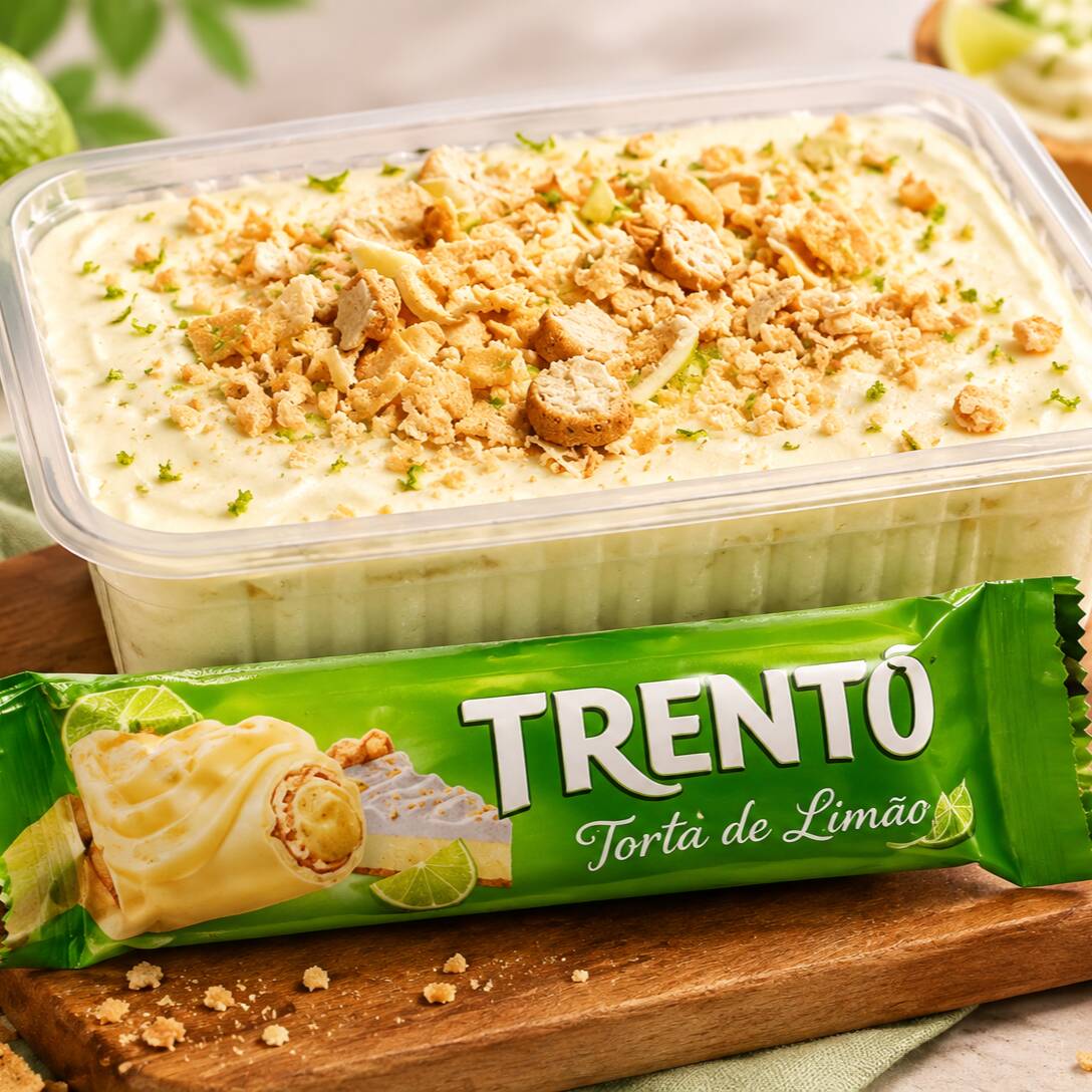 Sorvete artesanal cremoso e irresistível, inspirado na clássica torta de limão! 🍋💚 Cremoso sabor limão, com pedacinhos crocantes de biscoito e o delicioso toque do Trento Torta de Limão para deixar cada colherada ainda mais especial.
Uma combinação refrescante, cremosa e crocante que dá vontade de repetir! 😍