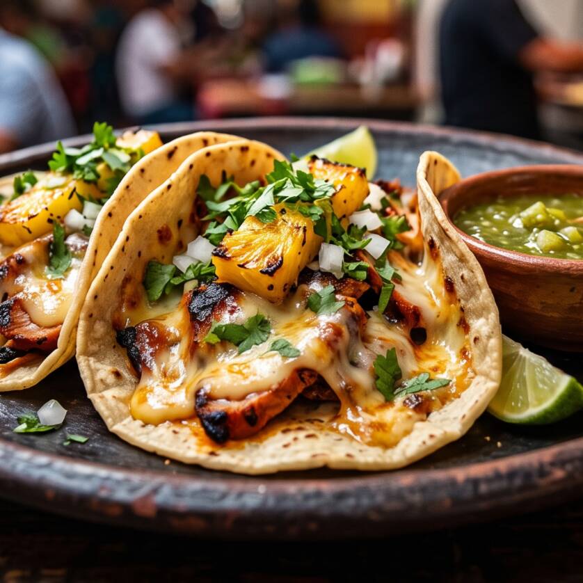 Taco Al Pastor con Queso