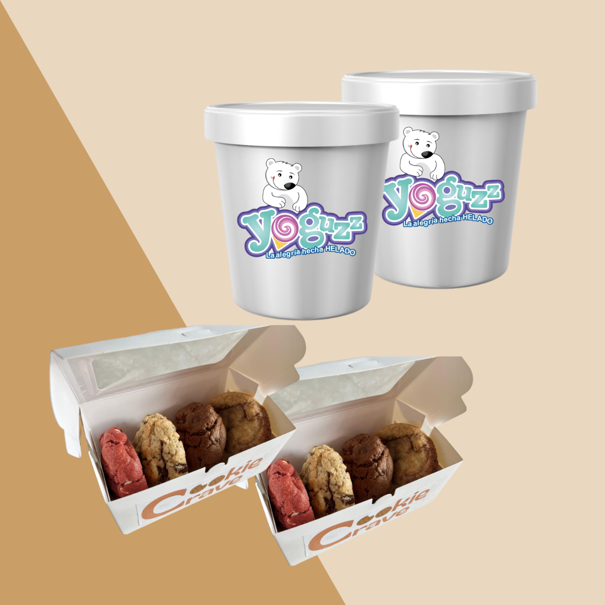 Caja de 8 Galletas + 2 Litros de Helado