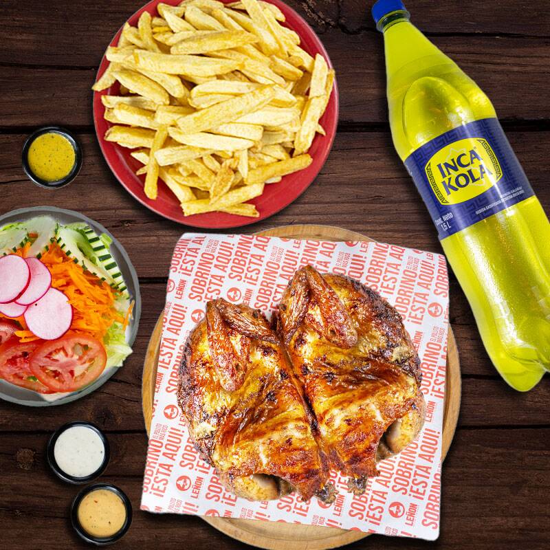 Pollo a la Brasa con Gaseosa 1.5L.