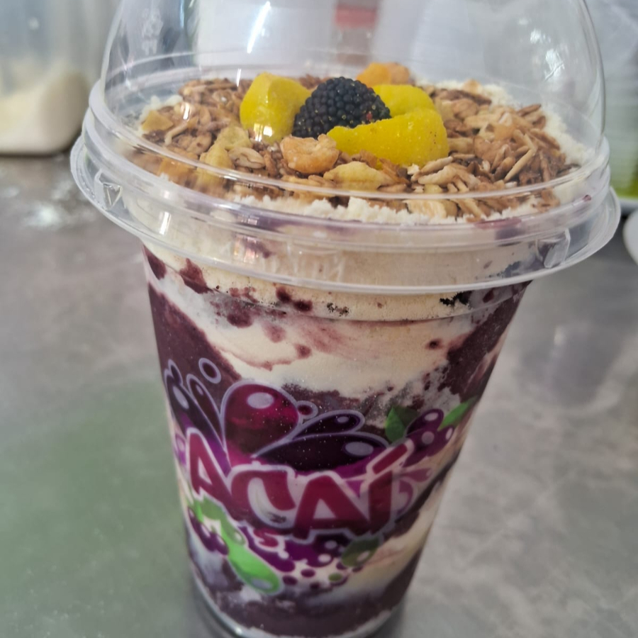 Açaí adoçado com xarope de guaraná - Copo de 500ml com até 3 complementos grátis
