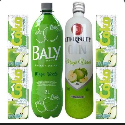 GIN ETERNITY MAÇA VERDE,BALY MAÇA VERDE E 5 GELOS MAÇA VERDE