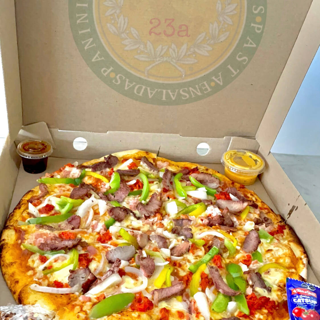 Pizza Grande Arrachera 8 Rebanadas