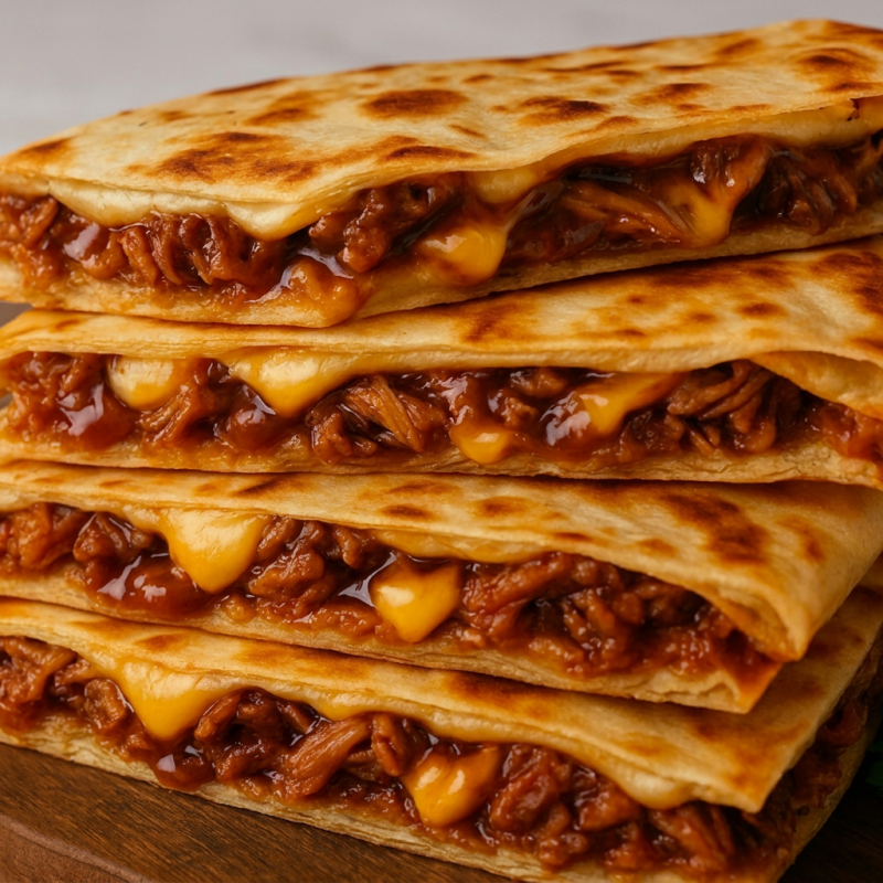 São 6 fatias de tortilha de trigo crocante, recheadas com pernil desfiado, cozido lentamente pra ficar super macio, misturado com queijo derretido e um toque de molho barbecue. Uma combinação intensa e irresistível, que mistura cremosidade, crocância e aquele gostinho mexicano que conquista na primeira mordida.