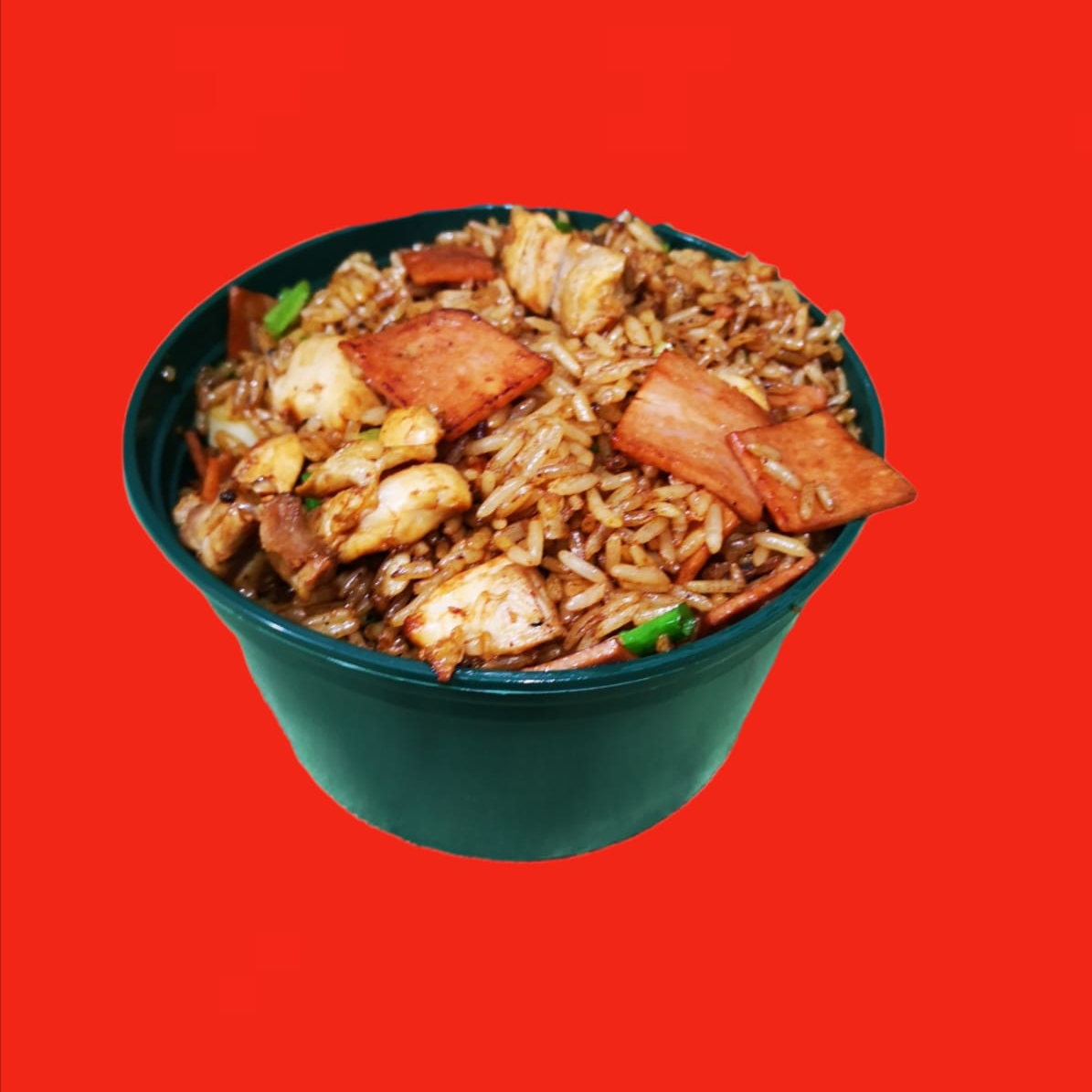 Arroz con Pollo y Jamón Medio.