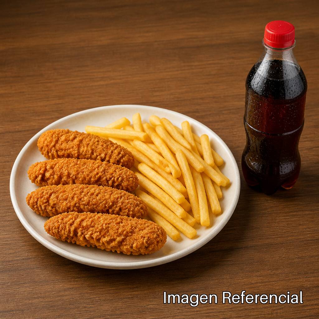 Combo Tiras Pack Personal (4 Tiras + Papas + 1 Ref