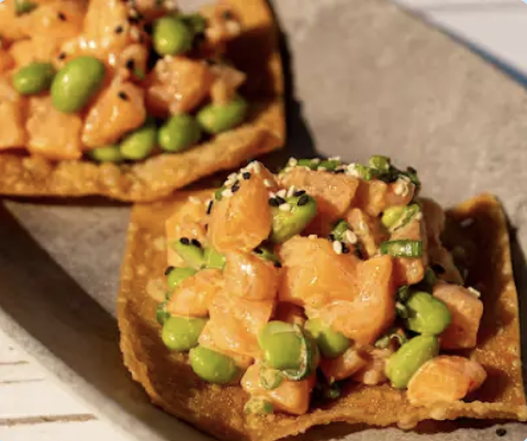 Tostada de salmon miso
