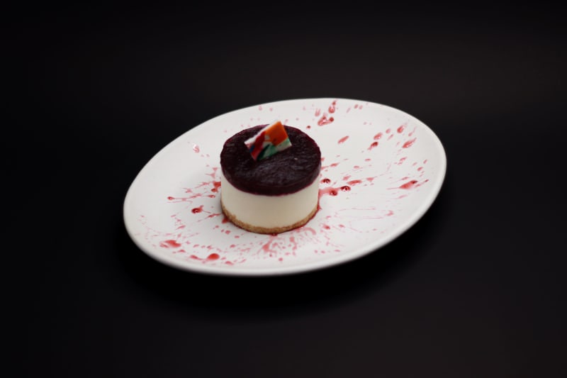 Mousse de mora azul.