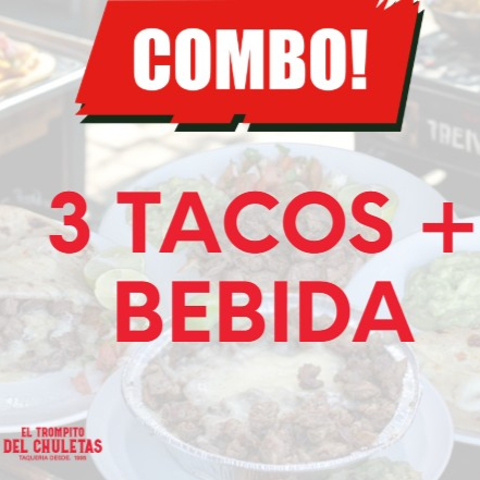 3 Tacos Asada + 1 Agua Chica 🌮🌮🌮🥤