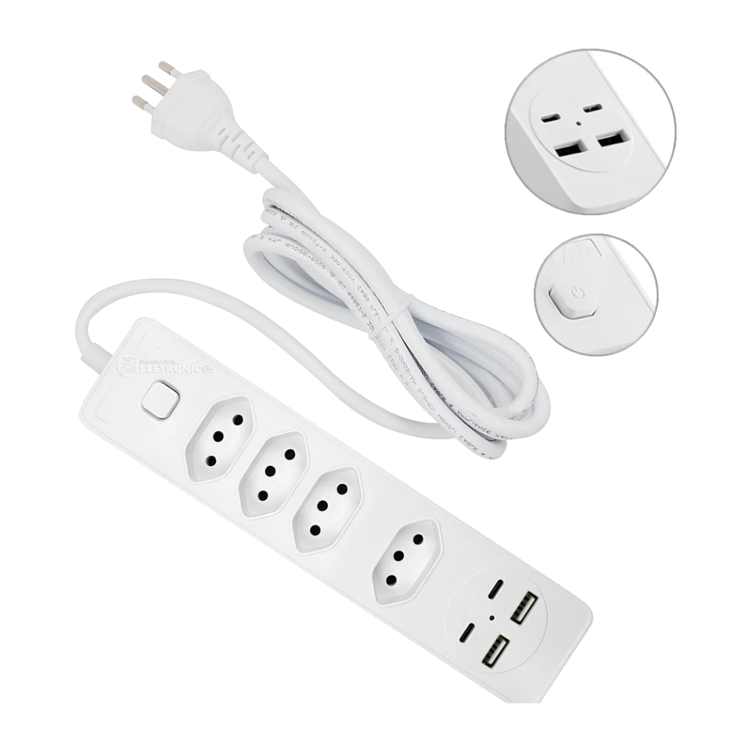 Organize seus dispositivos com praticidade e segurança. Este filtro de linha moderno conta com 4 tomadas, entradas Usb e Usb-C integradas, perfeito para carregar celulares, notebooks, tablets, roteadores e outros aparelhos simultaneamente. Com cabo de 2 metros, oferece maior alcance e versatilidade no uso diário. filtro de linha, filtro de linha com usb, filtro de linha com usb c, extensão com usb, extensão com usb c, extensão 2 metros, filtro de linha bivolt, tomada com usb, tomada com usb c, extensão elétrica com entradas usb, filtro de energia, extensão com 4 tomadas, filtro com carregador, extensão para escritório, extensão para casa, filtro para notebook, filtro para celular, tomada inteligente, carregador múltiplo, extensão bivolt, filtro de linha usb c, filtro de linha para Tv, filtro de linha para computador, extensão moderna, filtro de linha 2m, filtro de linha, informática, eletrônico, eletrônicos, filtro de linha 2 metros, filtro de linha usb e usb c, filtro de linha tomada
