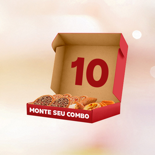 Escolha itens variados combine os produtos como quiser e bom apetite: Minikibe com Cremely, Minichurros de Doce de Leite, Pastel de Belém, Bib's Donuts, Esfihas: Carne, Calabresa com Mussarela e Frango, Carne com Mussarela, Frango com Cremely, Italianinha, Espinafre com Cremely, Queijo, Esfiha Folhada de Carne, Esfiha Folhada de Carne com Coalhada ou Esfiha Folhada de Quatro Queijos com Cremely.