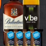 Acompanha 4 Red Bull e 4 gelos saborizados, copos e canudos