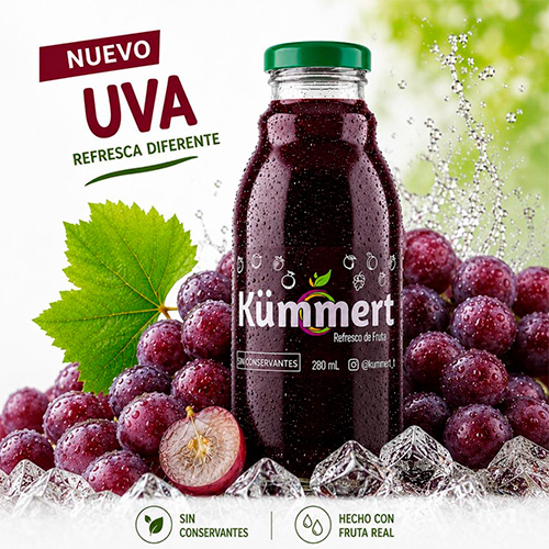 Jugo Kummert Sabor Uva Sin Azúcar Añadida