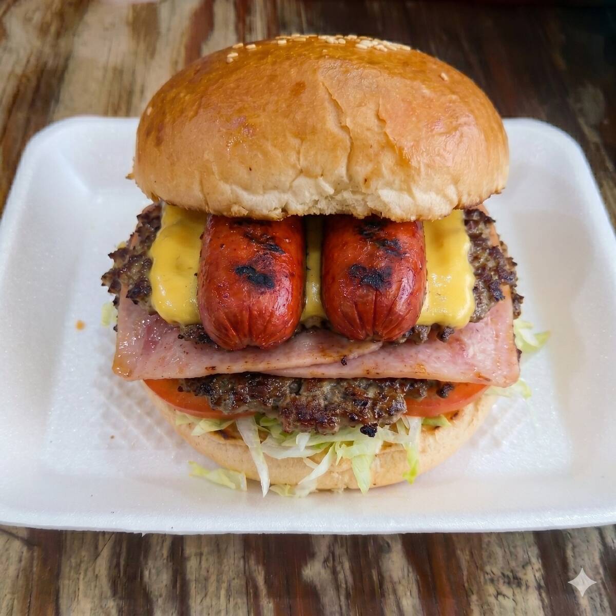 Hamburguesa con Salchicha