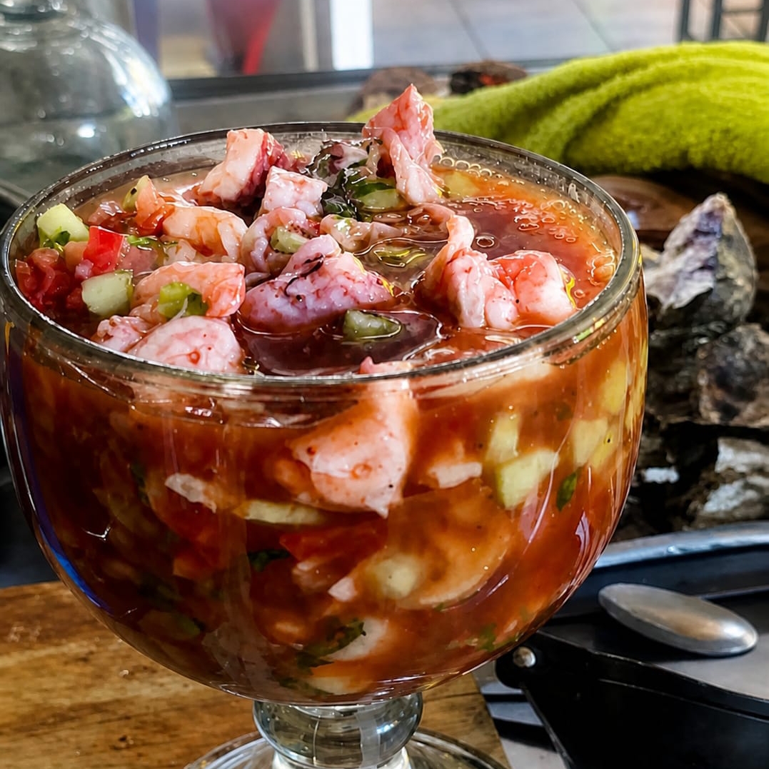 Cóctel de Pulpo y Camarón Grande