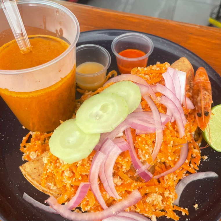 TACO CEVICHE DE PESCADO CON ZANAHORIA