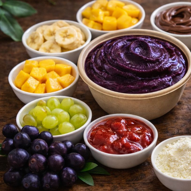 Monte seu Açaí da maneira que você ame. Sem regras, apenas criatividade. 550ml
