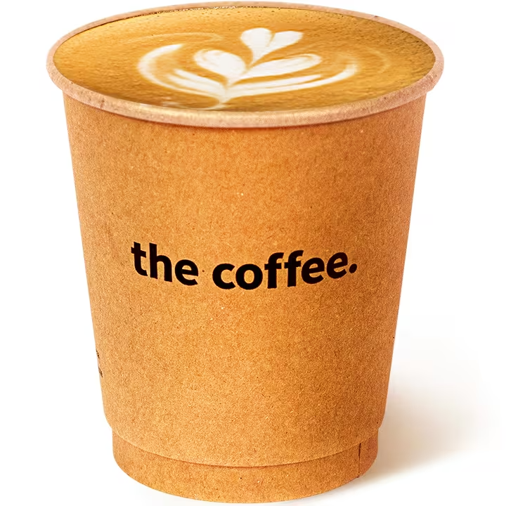 Nosso Latte assinado, com 18g de café. (Com café especial e leite) 230ml