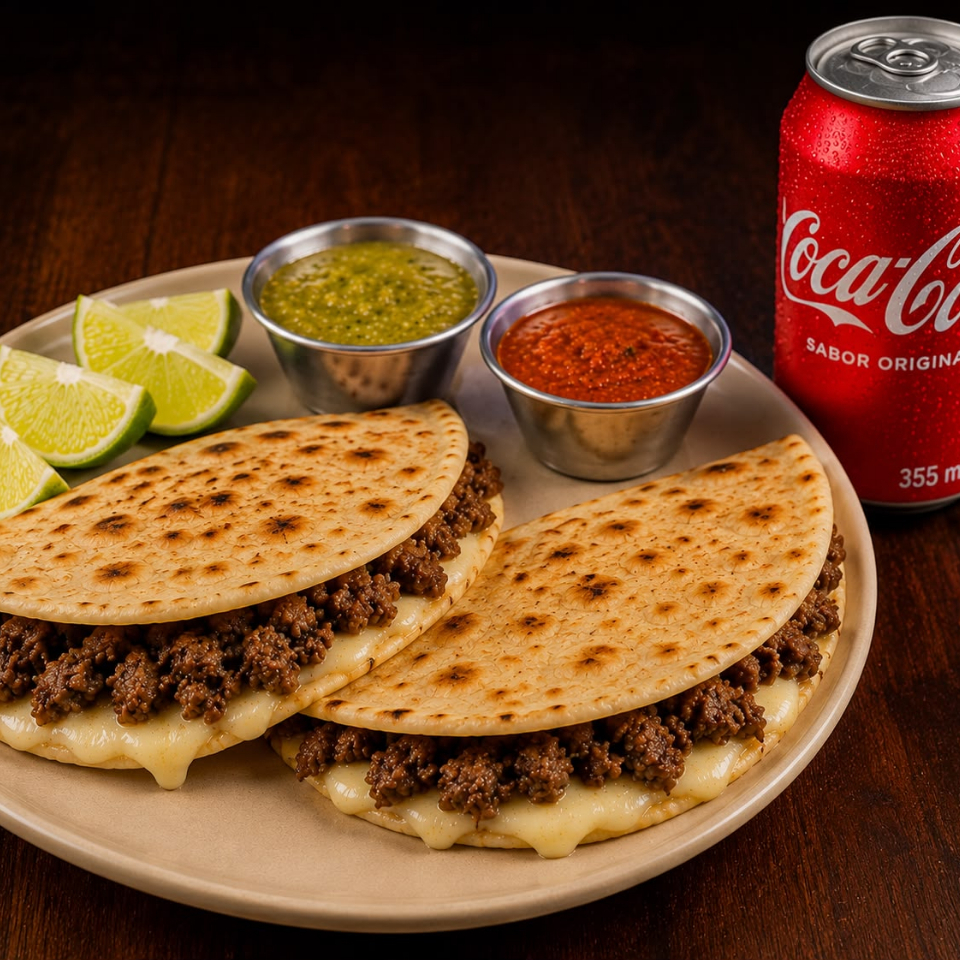 Quesicarne Campechano + Cocacola