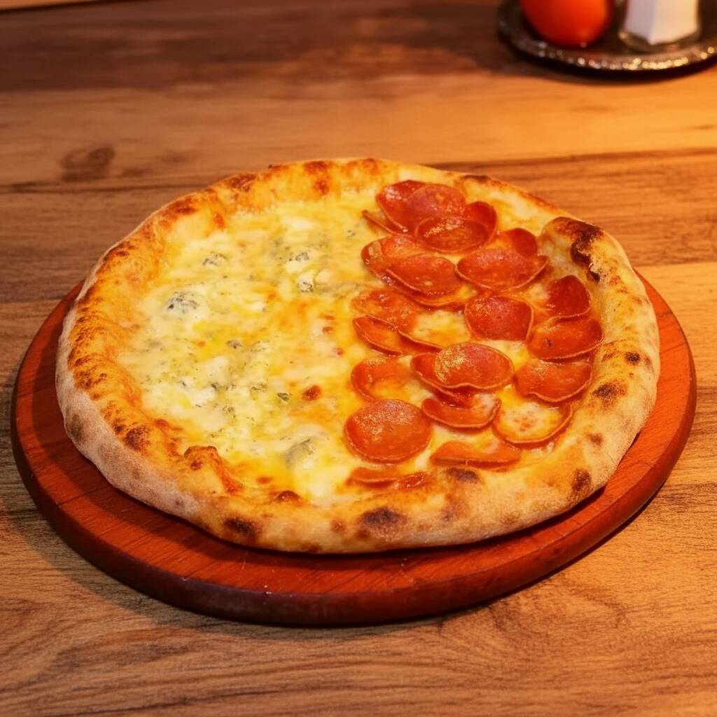 As deliciosas pizzas mais populares da Soneto agora na opção 2 sabores! Aproveite essa promoção.
Escolha seus sabores favoritos dentre as opções Pepperoni, Palmito Gratinado, Milho Gratinado, Margherita, Mussarela, Calabresa Paulista, Calabresa Acebolada e Bauru.