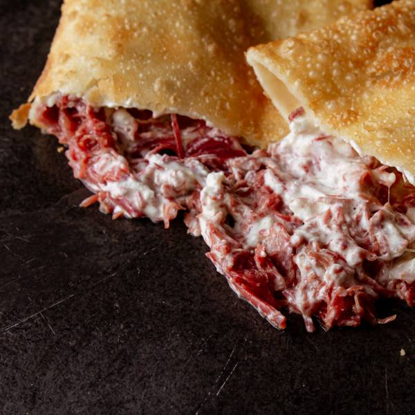 Carne seca temperada com Queijo.