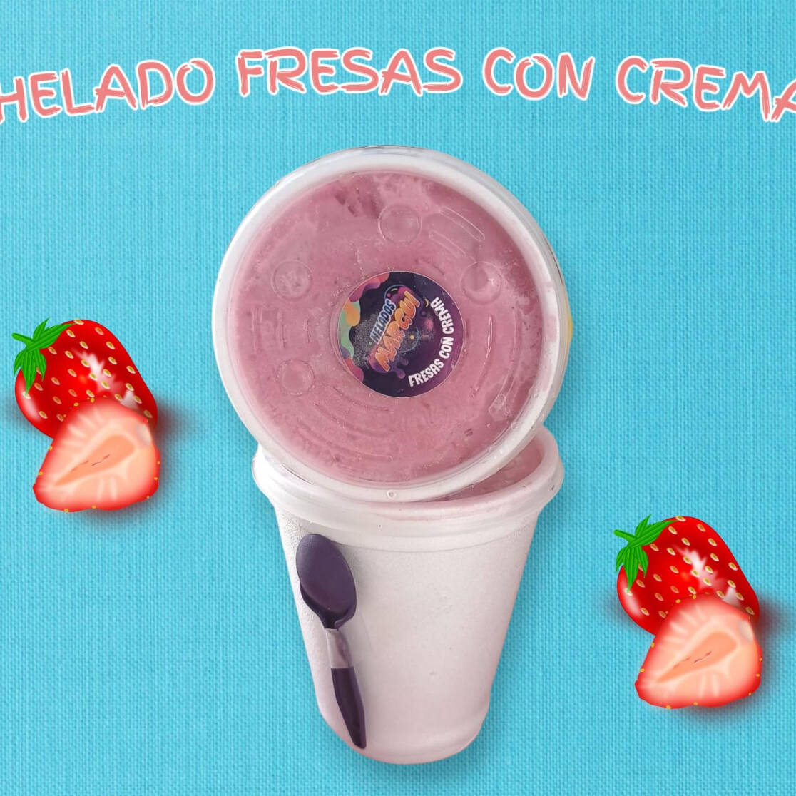 Helado Fresas con Crema🍓