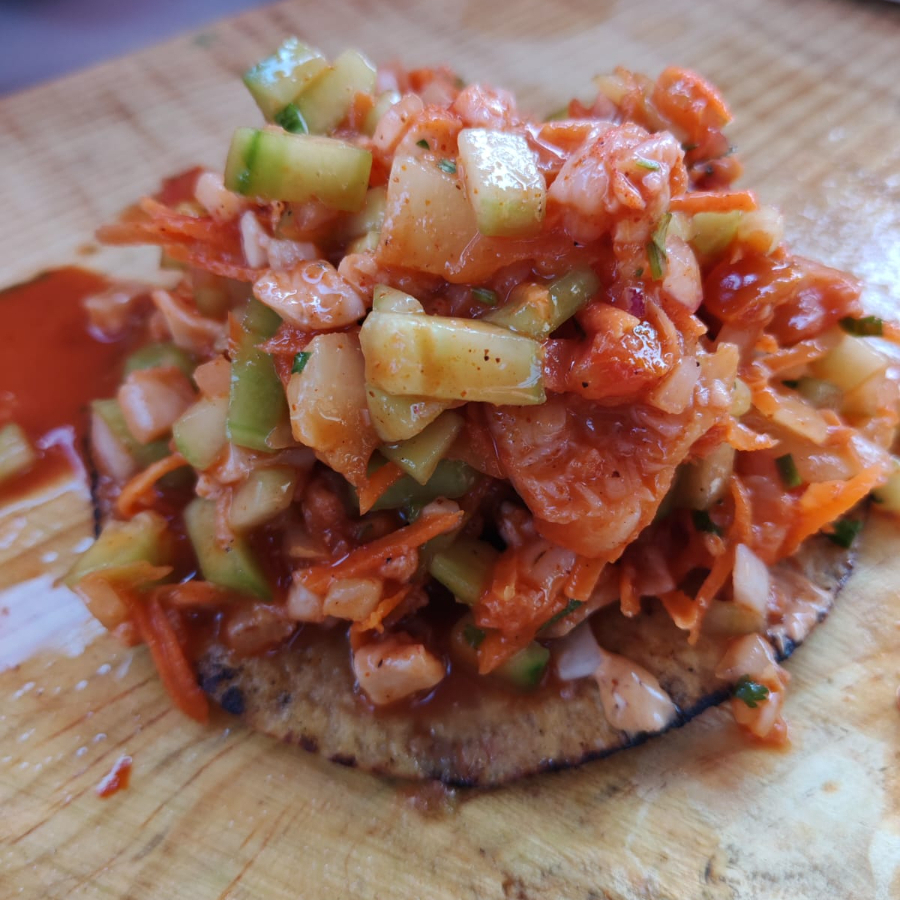 Tostada de Ceviche con Veneno