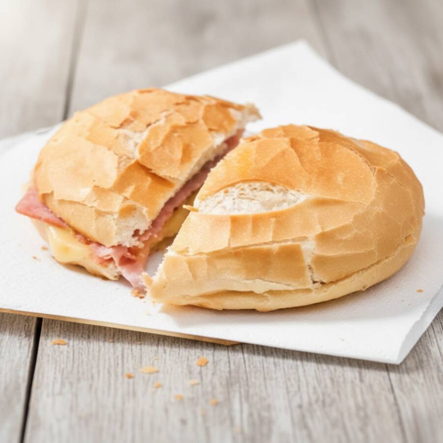 Pão presunto e queijo