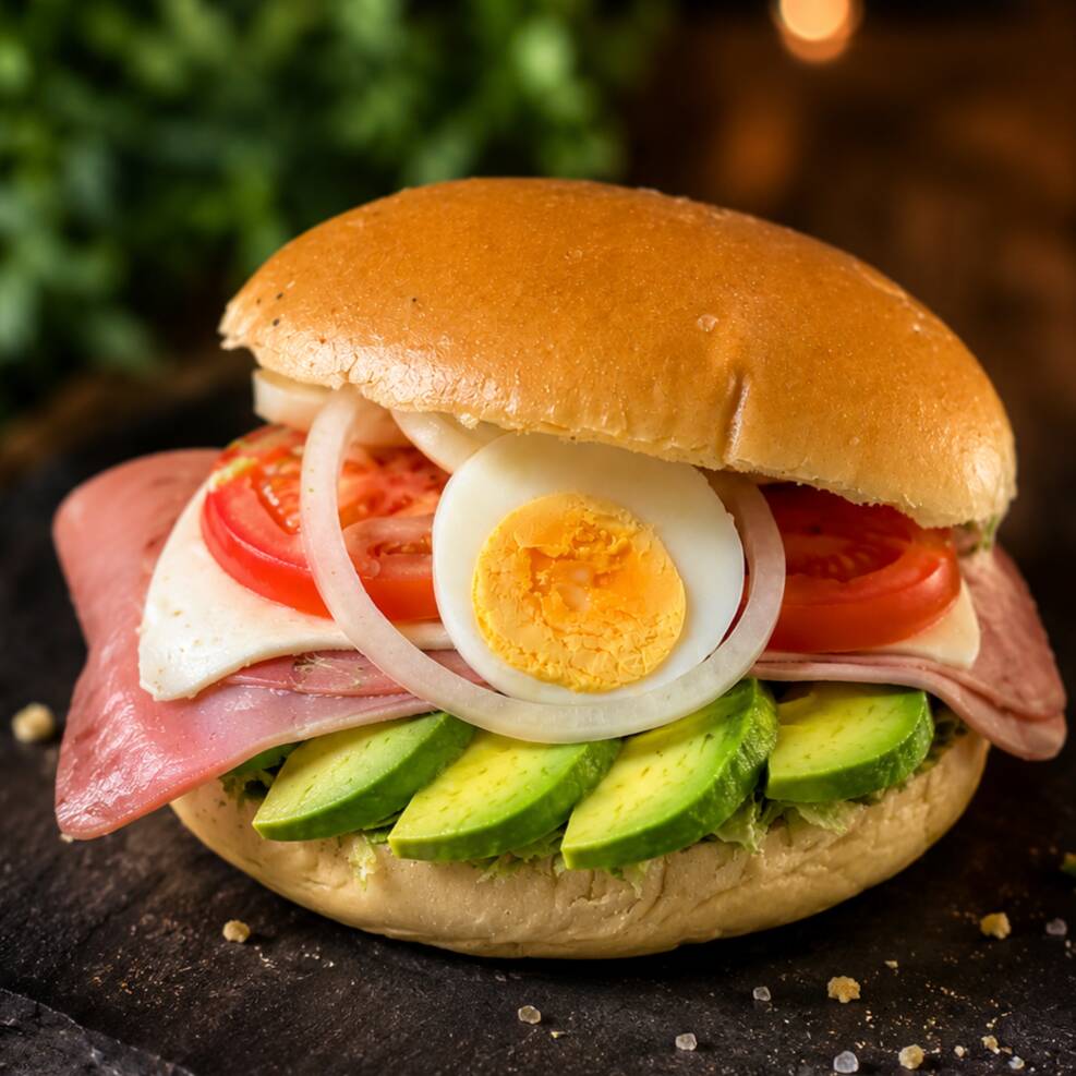 Torta La Especial con Huevo Cocido