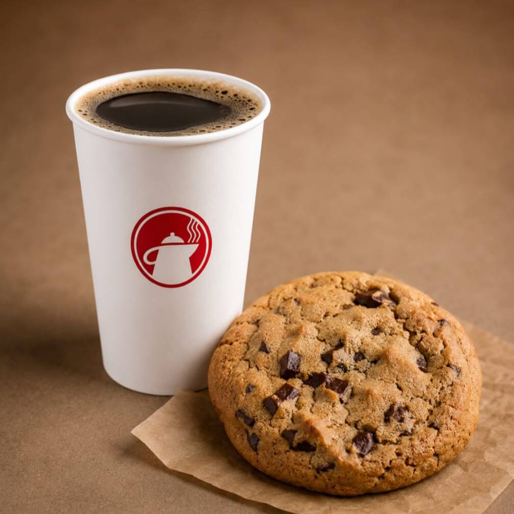 Cafe Americano 12 Oz + Galleta
