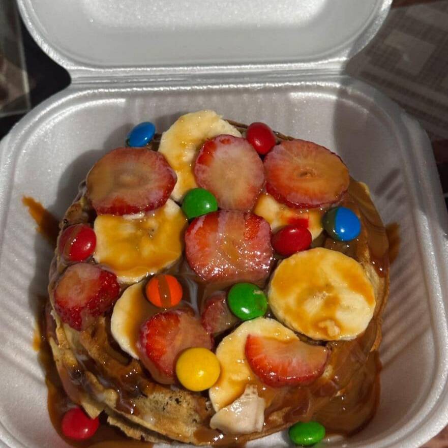 Waffles de Platano con Cajeta