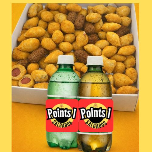 Mini Salgados sortido Os sabores são enviados conforme disponibilidade do dia. Não realizamos troca ou reembolso por preferência de sabor MINI SALGADOS . Refrigerante Dolly sabores disponíveis.