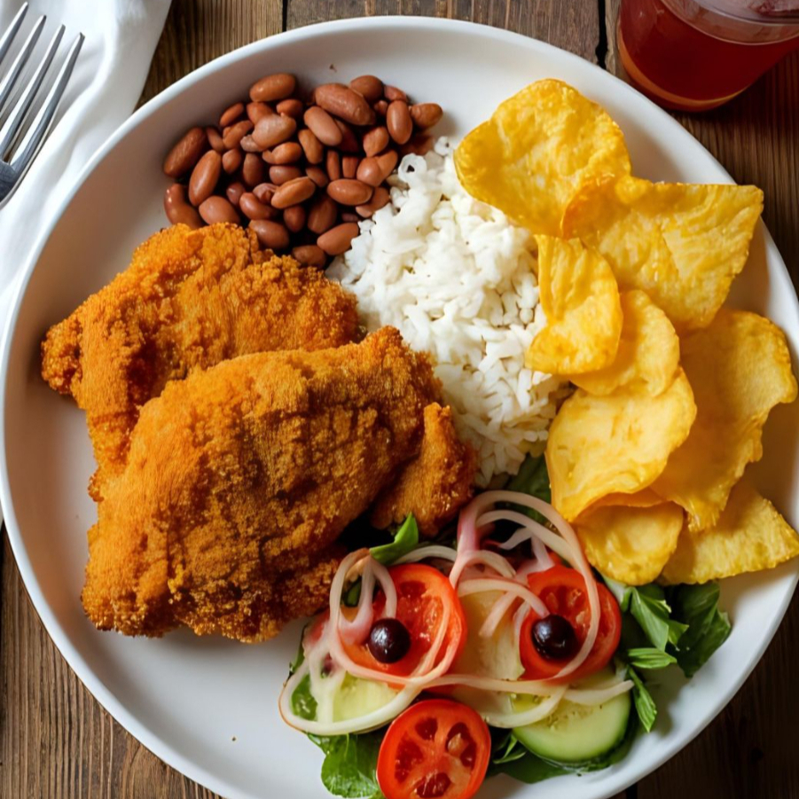 1 marmita pequena de frango empanado + 1 guaraná Caçulinha