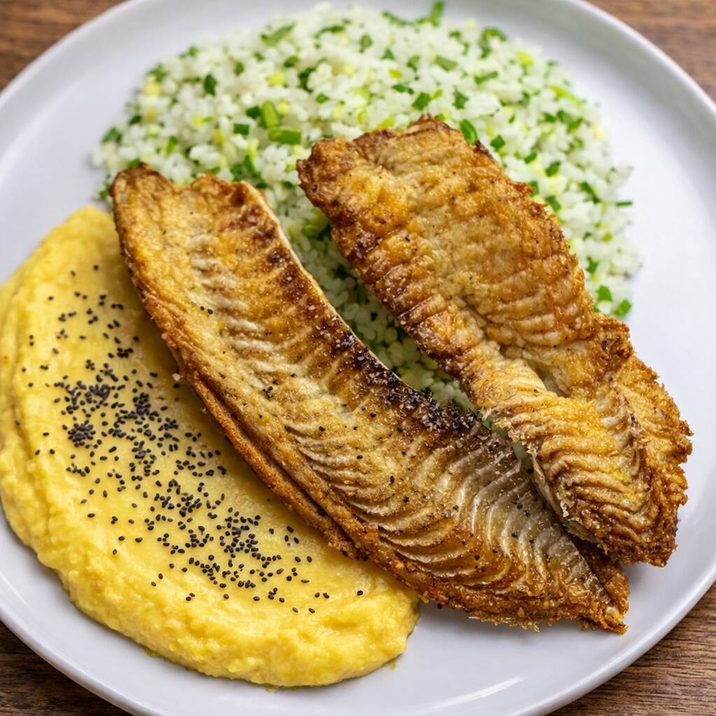 Filé de tilápia grelhado, acompanhado de arroz e brócolis frescos, além de purê de mandioquinha macio. Uma refeição leve, nutritiva e rica em proteínas, perfeita para renovar suas energias com muito sabor. (352 Calorias, 56g de Proteínas) Atenção: este produto é entregue ultracongelado. Basta aquecer e aproveitar uma refeição saudável, prática e saborosa, 100% sem glúten, sem lactose e sem açúcar.