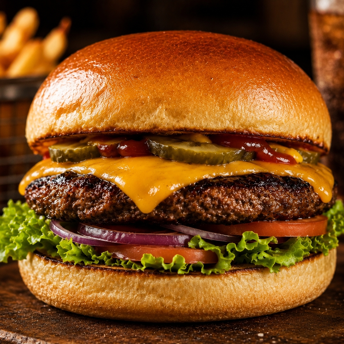 Hamburguesa Sencilla con carne casera