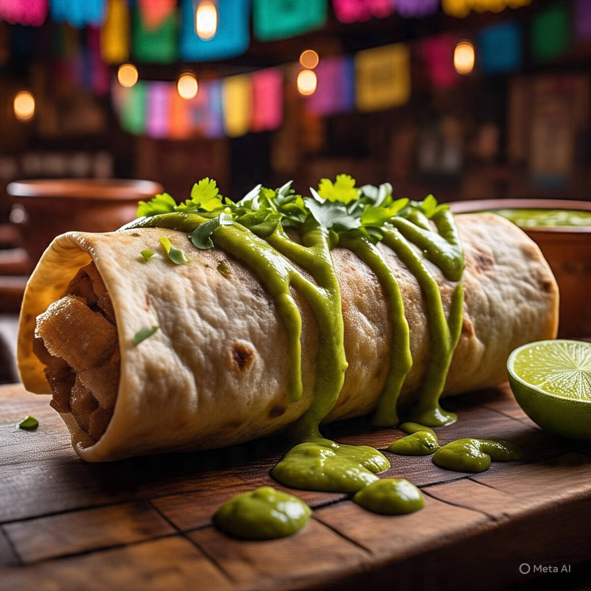 Burrito De Maiz Con Chicharron En Salsa Verde