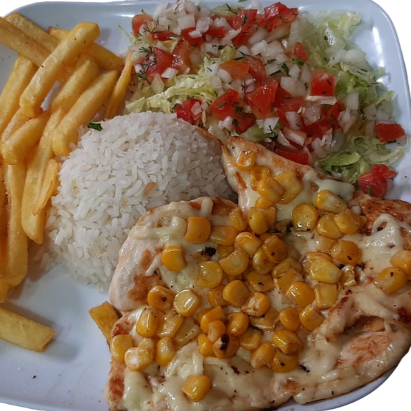 Pechuga Gratinada con Maíz Tierno