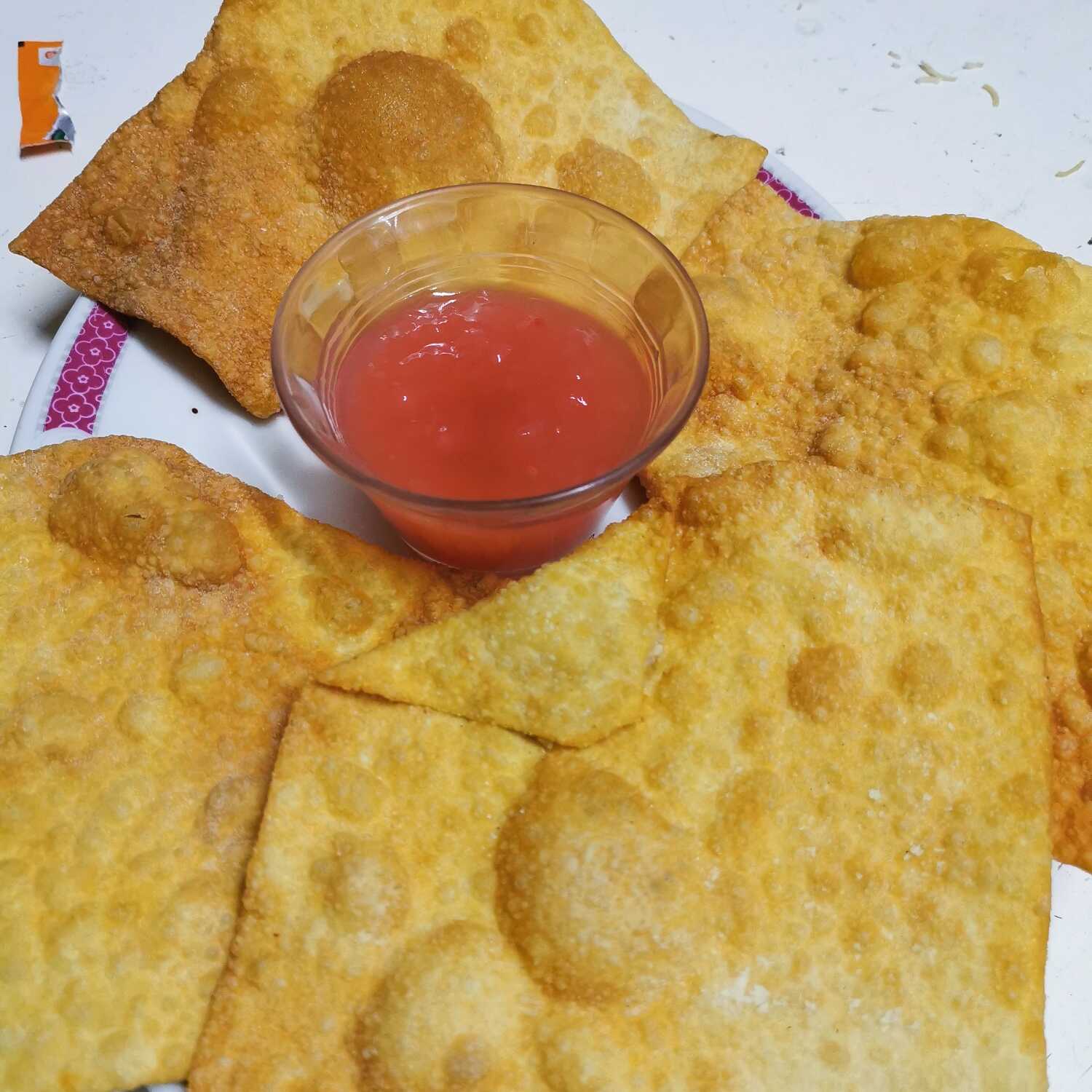 Wantan Frito con Camarones