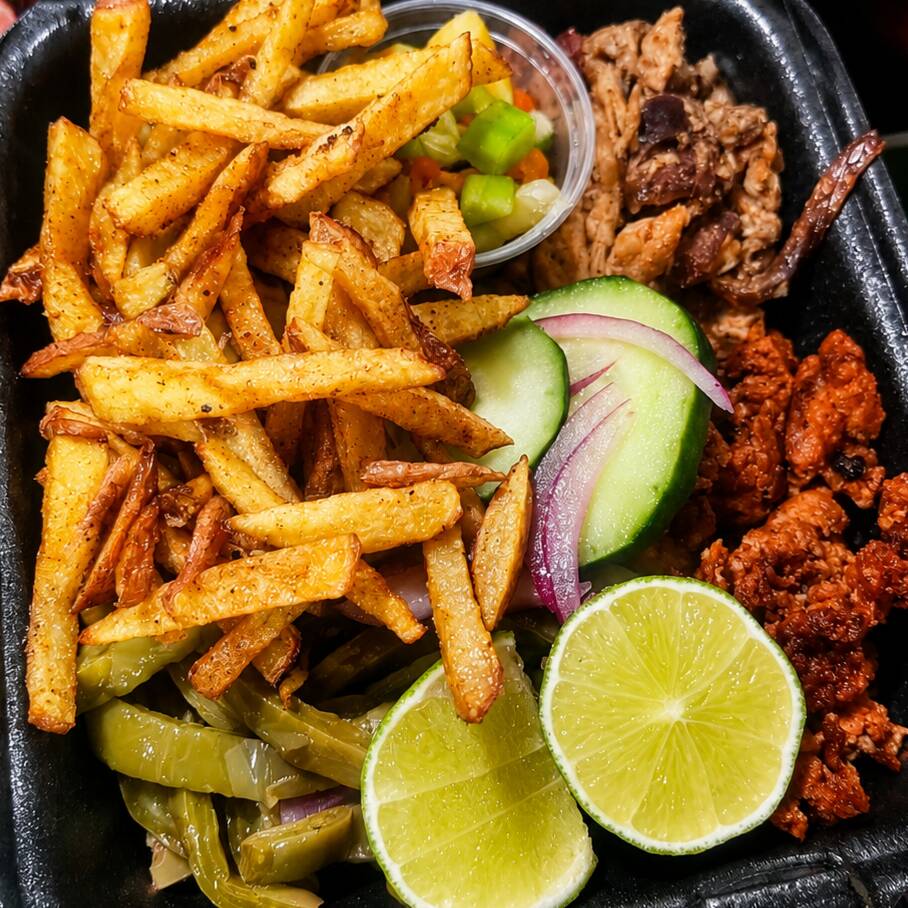 Taco de longaniza y bisteck