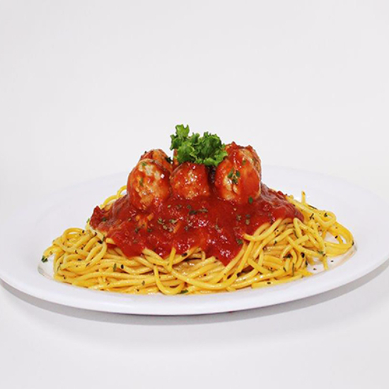 Pollo con pasta a la bolognesa